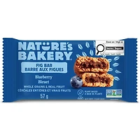 Barre aux myrtilles et aux figues Nature's Bakery, cuite au four, grains entiers, à base de plantes, sans produits laitiers, sans noix, projet sans OGM vérifié, faite avec de vrais fruits Nature's Bakery Barre de figue aux bleuets