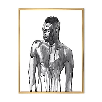 Designart Bel Homme Africain Portrait Sur Blanc I ART MURAL À CADRE FLOTTÉ