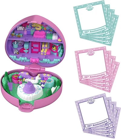 Polly Pocket Dolls and Playset, Collector Heritage Compact, 35th Birthday Partytime Stamper