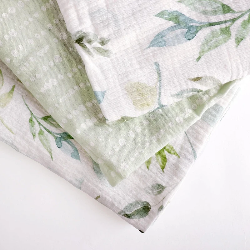 Lot de 3 couvertures, botanical