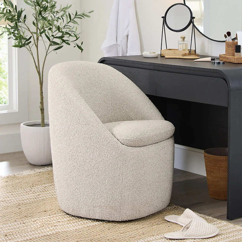 Better Homes & Gardens Mira Swivel Chair, Linen, Better Homes & Gardens Mira Everywhere Dining Chairs, Cream