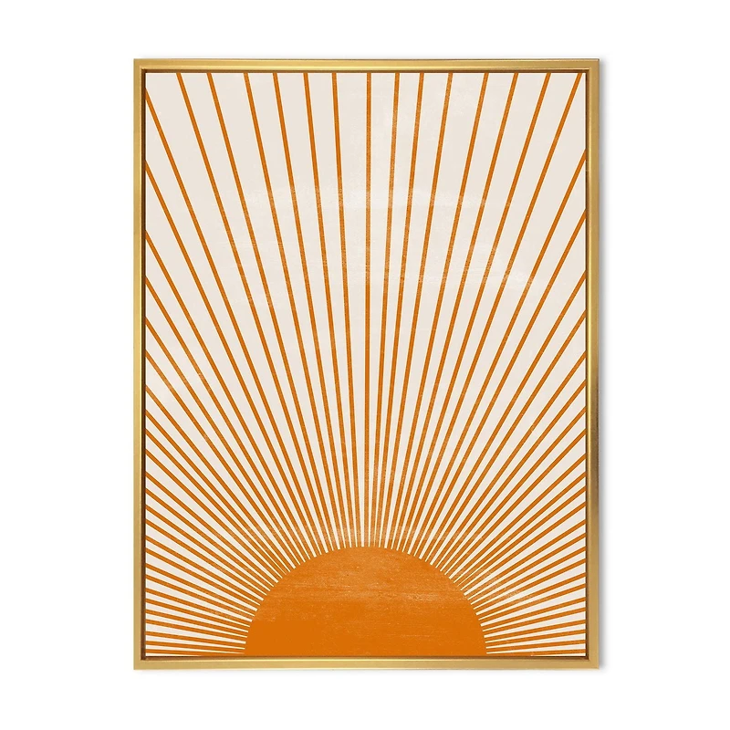 Designart Imprimé soleil orange III ART MURAL À CADRE FLOTTÉ