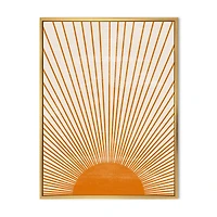 Designart Imprimé soleil orange III ART MURAL À CADRE FLOTTÉ