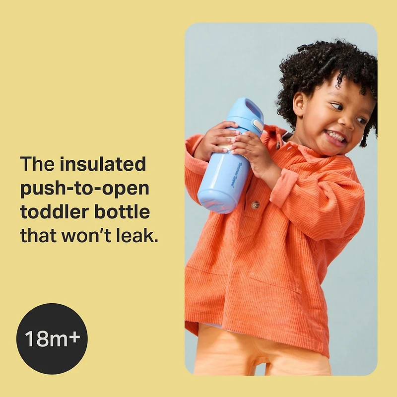 Tommee Tippee Tasse à paille isolée, 11 oz, bouteille d'eau anti-débordement pour les enfants de 18 mois et plus, couvercle à pression permettant de garder le bec propre, bleu, 1 pièce TT 1X INS ONTHEGO STRAW 11OZ BL