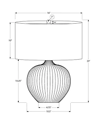 Monarch Specialties Lighting, 23"h, Table Lamp, Black Ceramic, Black Shade, Contemporary