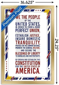 The United States Of America - Constitution Preamble Wall Poster