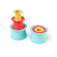 Quut Beach Set Alto - Sandcastle Building Toy with Rake and Digger - Stackable Design - Ergonomic & Durable Plastic - Ages 3+ - Create Strong Structures - Includes Practical Quick-Drying Beach Bag