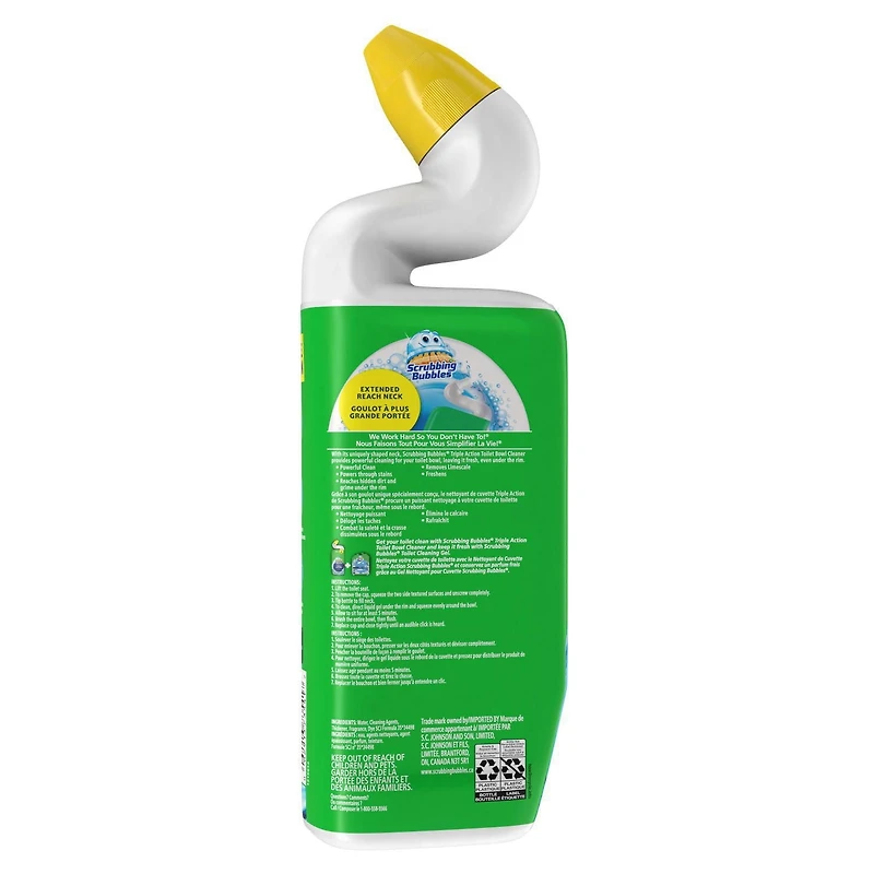 Scrubbing Bubbles® Toilet Bowl Cleaner, Triple Action, Rainshower Scent, 710mL