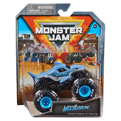 Monster Jam, Monster truck Megalodon officiel, véhicule en métal moulé, échelle 1:64, jouets pour garçons à partir de 3 ans