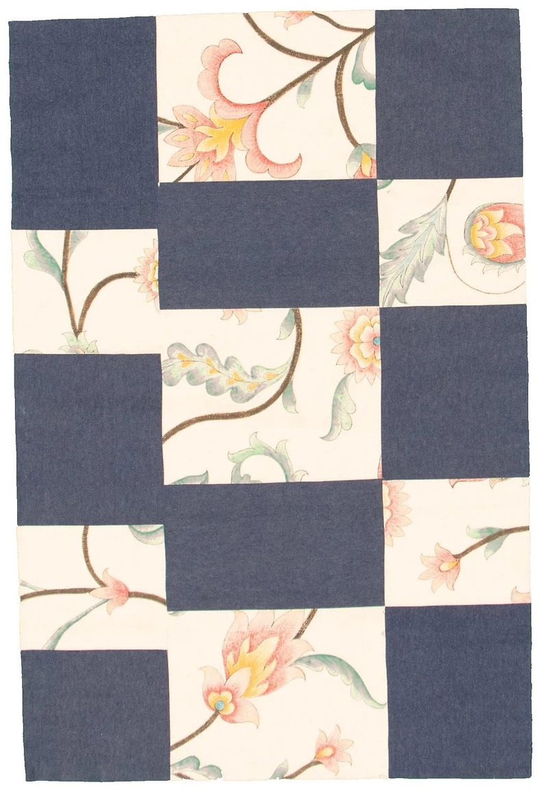 ECARPETGALLERY 3'8" x 5'7" Transitional Collage Handmade Area Rug for Living Room