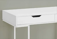 Monarch Specialties Computer Desk, Home Office, Laptop, Storage Drawers, 48"l, Work, Metal, Laminate, White, Contemporary, Modern