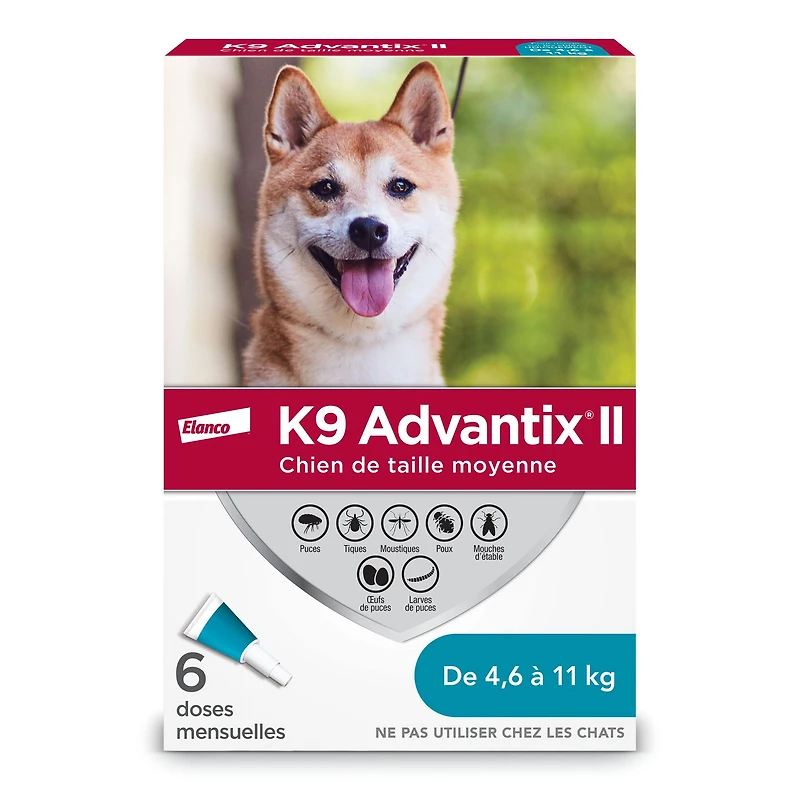 K9 Advantix II Flea and Tick Treatment for Medium Dogs
