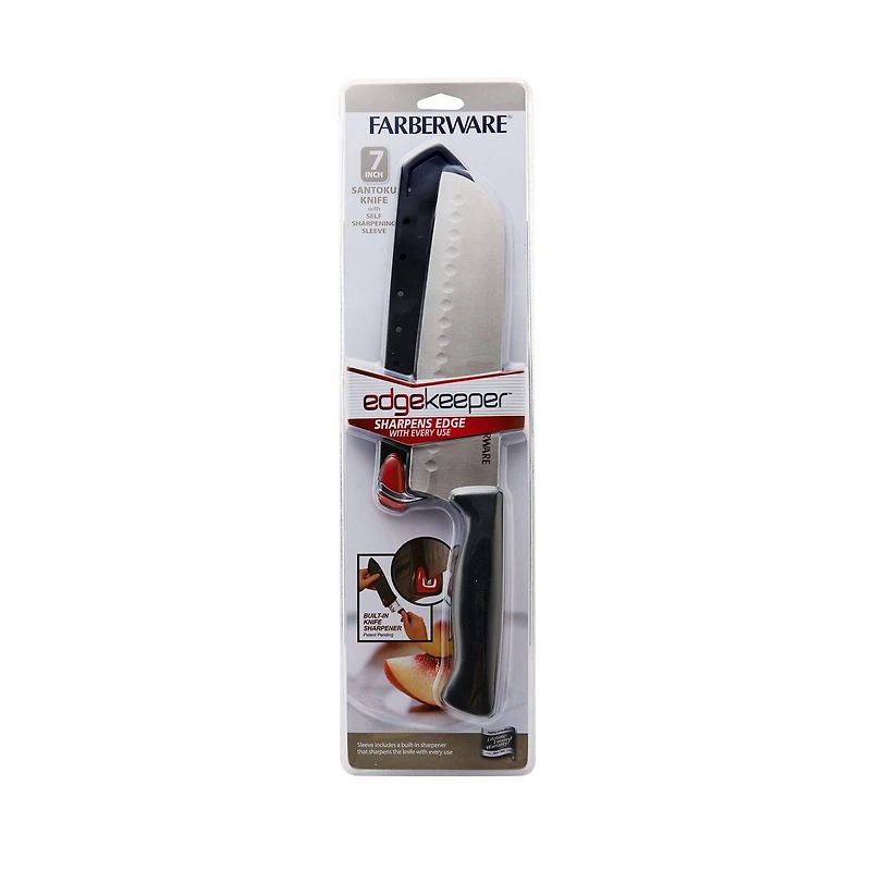 Farberware 7" Santoku Knife with Self Sharpening Sleeve