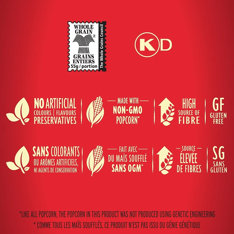 Maïs soufflé au micro-ondes extra beurre Orville Redenbacher ( 10 Saces, 82g) sans OGM, grains entiers micro-ondes  maïs soufflé  avec a source élevée de fibres et sans gluten