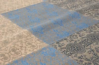ECARPETGALLERY 6'8" x 9'9" Transitional Collage Handmade Area Rug for Living Room, Dining Room and Bedroom in Blue
