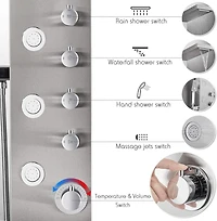 American Imaginations Rectangle Wall Mount CUPC Approved Stainless Steel Shower Panel In Brushed Stainless Steel Color AI-34370