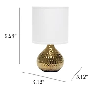 Simple Designs Hammered Gold Drip Mini Table Lamp