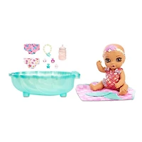 Sirène surprise BABY born Surprise – Poupée avec serviette violette et 20+ surprises