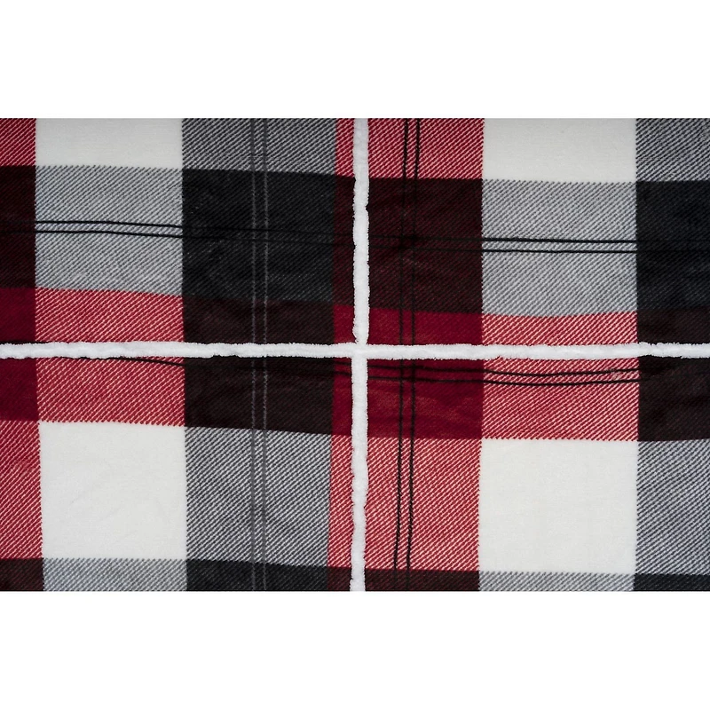 Safdie & Co. Premium Ultra Soft Flannel Hoodzy Hooded Throw Blanket with Sherpa Winter Plaid