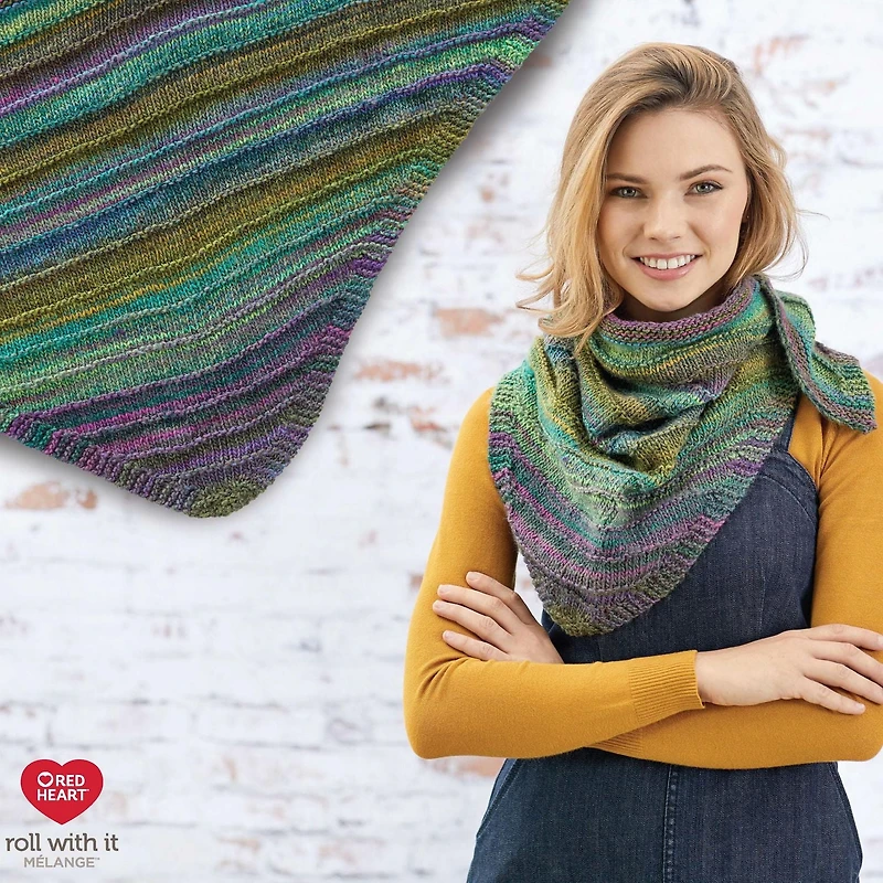 Red Heart® Roll with it melange™ #4 Worsted (Medium) Acrylique Fil, 5.29oz/150g 389 Yards