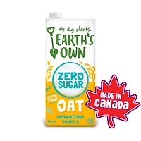 Earth's Own Oat Zero Sugar Beverage Vanilla 946ml, Earth's Own Oat Milk, Zero Sugar, Vanilla, 0 Sugar, Plant-Based Beverage, Dairy-Free, Gluten-Free 946ml