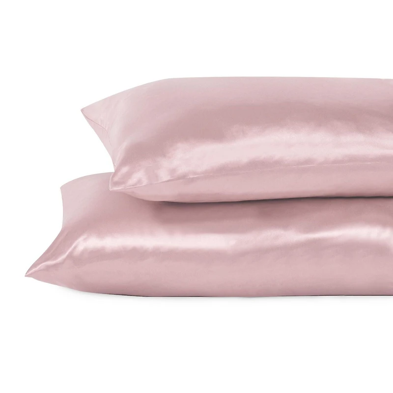2-Pack Queen Satin Pillowcases, Pink