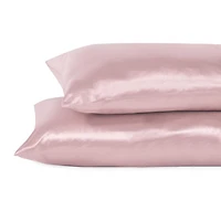 2-Pack Queen Satin Pillowcases, Pink