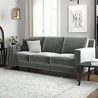DHP Bryanna 3 Seater Sofa, Gray Velvet