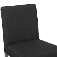 Tabouret de bar d'intérieur CorLiving Laura, revêtu de tissu, hauteur comptoir, pieds en bois et repose-pieds en métal, gris foncé (vendu à l'unité)