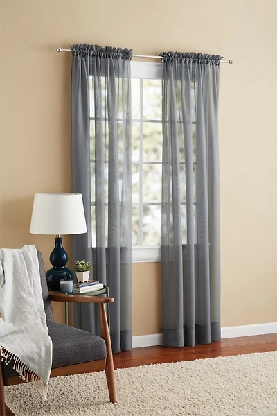 MAINSTAYS Marjorie Solid Voile Curtain Panel