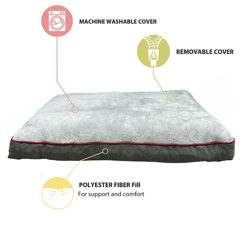 Canadiana Plaid Large lit pour chien Grand lit pour chien 27x36"