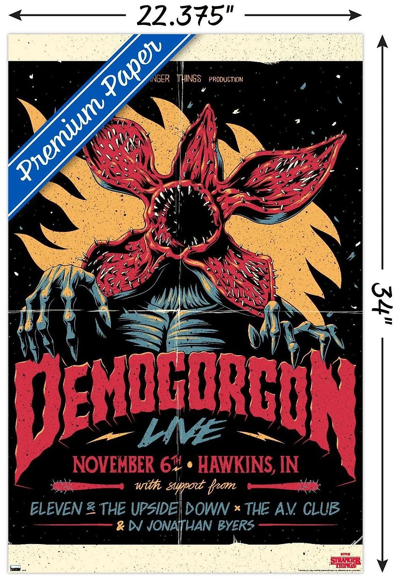 Netflix Stranger Things - Demogorgon Live Wall Poster, 22.375" x 34" Framed