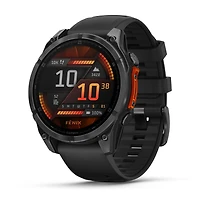 Montre intelligente GPS Garmin fēnix® 8 à écran AMOLED - 47 mm - Lunette gris ardoise avec bracelet en silicone noir