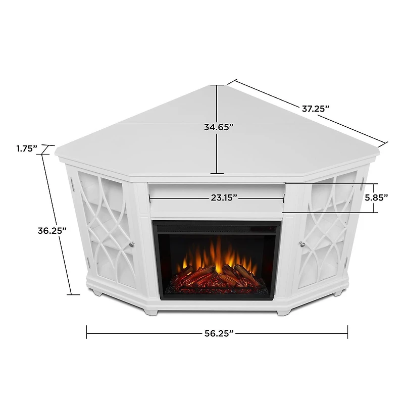 Meuble Multimédia Lynette avec foyer électrique intégré
