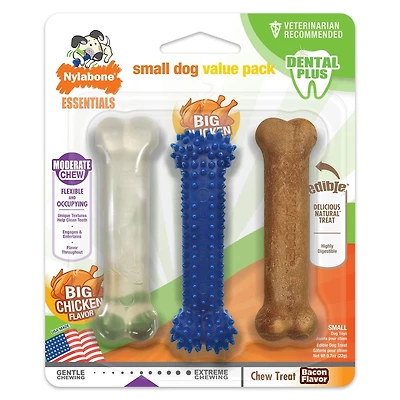 Nylabone Small Dog  Toy Value Pack, 3 Count, X-Small