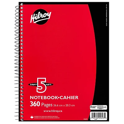 Hilroy - Cahier à 5 sujets, 360 pages