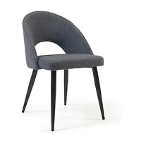 Kave Dining Chair with fabric upholstery and black walnut metal frame SET OF 2