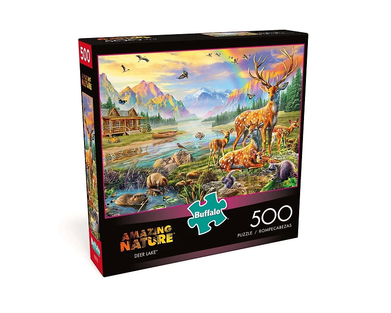 Buffalo Games Amazing Nature: Deer Lake 500 Piece Jigsaw Puzzle