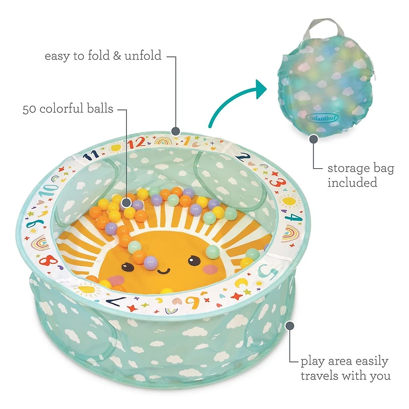 Pop-Up Ball Pit, Play gym with 50 balls