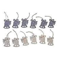 Christmas 6Pk Ornements En Bois Bell - Ensemble De 4