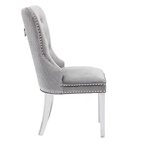 Canadian Alisha Grey Velvet Dining Chair (Set of 2)