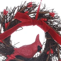 HOLIDAY TIME TWIG BIRD WREATH ORNAMENT
