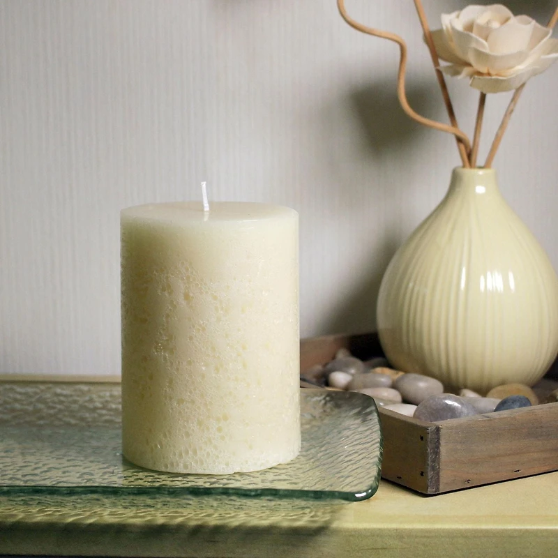 Hometrends 4" Vanilla Sandalwood Scented Pillar Candle, 3"Dia x 4"H