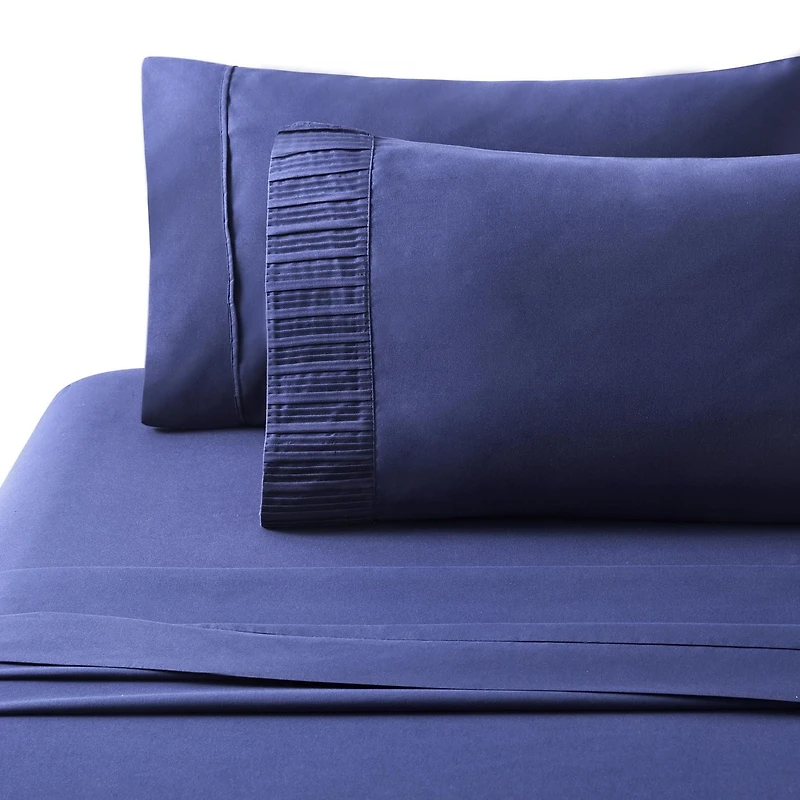 Literie Marina Décoration ultra douce et soyeuse en rayonne de bambou, toutes saisons, bleu marine