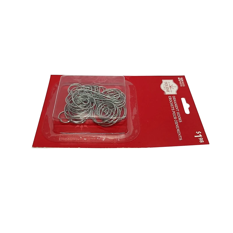 Holiday Time Metal 20ct Basic Hooks Silver, Holiday Time Metal 20ct Basic Hooks Silver