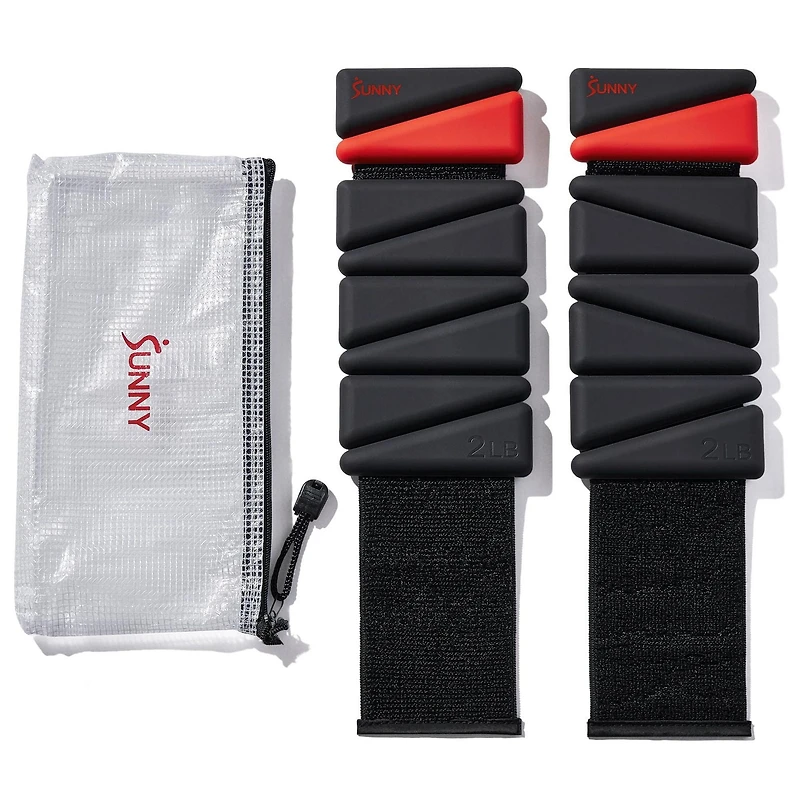 Sunny Health & Fitness 4 LB Wearable Arm Weights – Set of 2 (2 LB Each) – Adjustable Silicone Ankle Weights, Flexible Strap, Small Wrist Weights 2 LB for Walking, Yoga, Pilates, and More – NO. 103-2