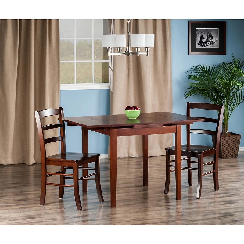 Winsome- Pulman 3PC table d'extension & chaises à dossier échelle