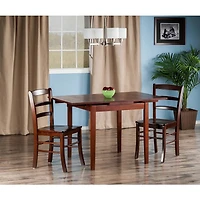 Winsome- Pulman 3PC table d'extension & chaises à dossier échelle