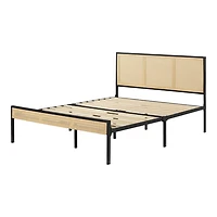 Metal Platform Bed with Natural Cane from the collection Hoya South Shore