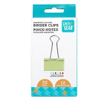 Pen+Gear Assorted Colours Binder Clips, 12 pieces, 32 mm